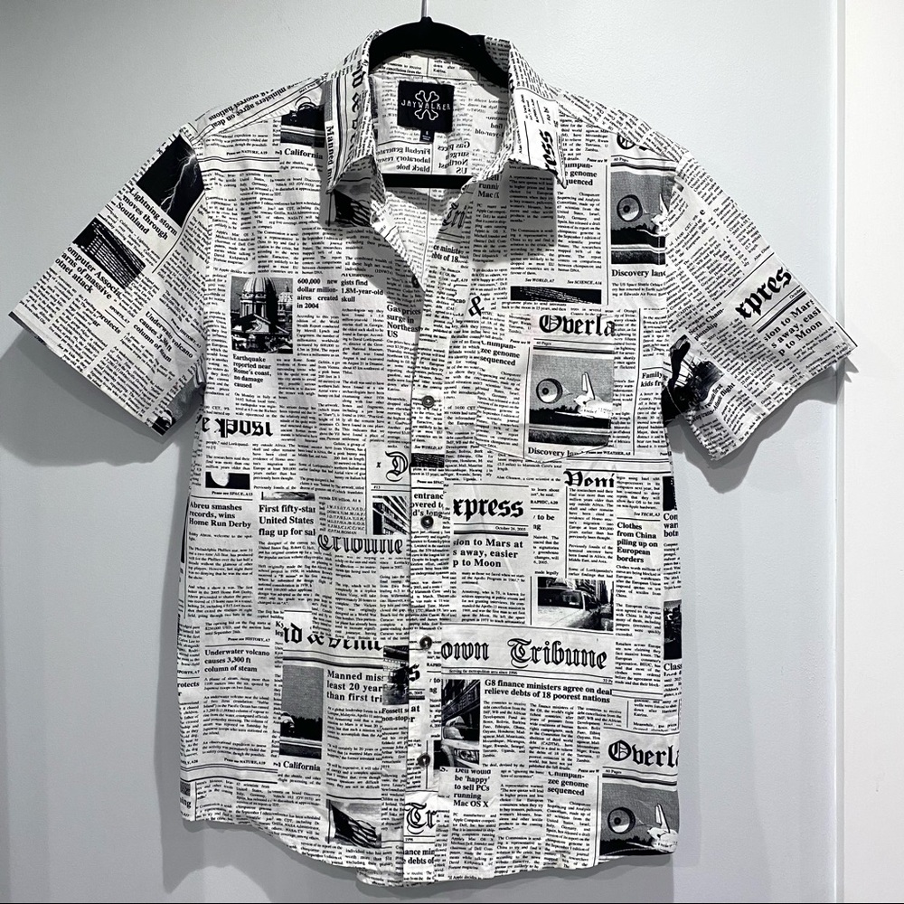 Newspaper Print Shirt - S
